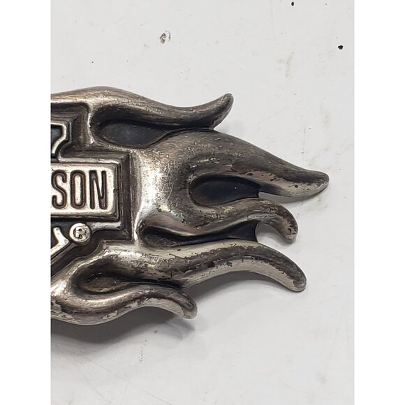 Vintage 2004 Harley Davidson Bar & Shield Flame Silver-Tone Belt Buck 99555-D4V - Picture 4 of 9